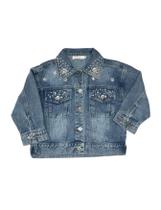 Jaqueta Jeans Infantil Strass e Perolas Jaqueta Jeans Infantil Strass e Perolas