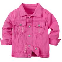 Jaqueta jeans Joe Wenko Toddler, jeans rasgada de 3-4 anos, rosa vermelha Jaqueta jeans Joe Wenko Toddler, jeans rasgada de 3-4 anos, rosa vermelha
