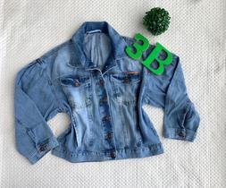 Jaqueta Jeans Manga Bufante(Meia manga)