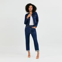 Jaqueta jeans manga longa com elastano tamanho p e pp lunender 67860