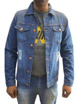 Jaqueta Jeans Masculina Azul Premium Fit Alto Padrão Jaqueta Jeans Masculina Azul Premium Fit Alto Padrão