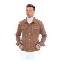 Jaqueta jeans masculina cores clássicas Casaco Sarja Casual Jaqueta jeans masculina cores clássicas Casaco Sarja Casual