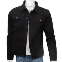Jaqueta Jeans Masculina Preto Premium Fit Alto Padrão Jaqueta Jeans Masculina Preto Premium Fit Alto Padrão