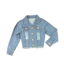 Jaqueta Jeans Meninas Modinha Outono/inverno Lançamento Luxo Jaqueta Jeans Meninas Modinha Outono/inverno Lançamento Luxo