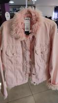 Jaqueta jeans pelúcia da trich rosa Tam: G Jaqueta jeans pelúcia da trich rosa Tam: G