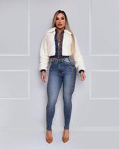 Jaqueta jeans pelucia maria gueixa