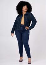 Jaqueta jeans plus size com elastano lunender 67993 Jaqueta jeans plus size com elastano lunender 67993