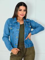 Jaqueta Jeans Premium Tradicional Feminina - Azul