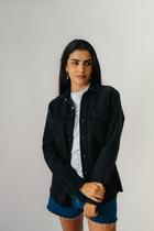 Jaqueta Jeans Preta Feminina