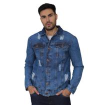 Jaqueta Jeans Sarja Masculina Fit Coloridas Casual Versátil