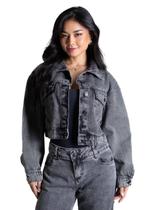 Jaqueta Jeans Sawary - 282490 - preta M Jaqueta Jeans Sawary - 282490 - preta M