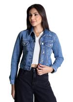 Jaqueta Jeans Sawary - 282813 - Azul médio M Jaqueta Jeans Sawary - 282813 - Azul médio M