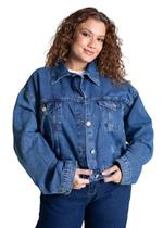Jaqueta Jeans Sawary Plus Size - 281514 - Azul G1