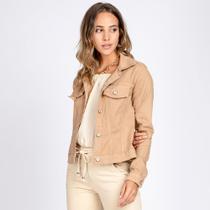 Jaqueta Jeans tipo Moletom Bloom Classica Caqui Chique