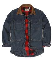 Jaqueta jeans Trucker ZENTHACE masculina forrada de flanela Indigo M