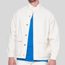 Jaqueta Jeans Unissex Off White Branco Bolso Lateral