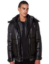 Jaqueta John John Masculina Hoodie material sintético Troy Preta