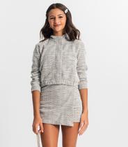 Jaqueta Juvenil Em Tweed Minty Preto