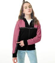 Jaqueta Juvenil Feminina com Capuz Rovitex Teen Rosa