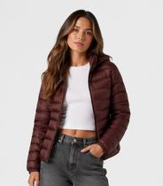 Jaqueta Juvenil Feminina Com Capuz Sea Surf Marrom