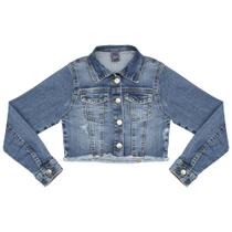 Jaqueta Juvenil Look Jeans Cropped Jeans Jaqueta Juvenil Look Jeans Cropped Jeans