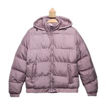 Jaqueta Juvenil Puffer Com Capuz Removível Peluciado e Bolsos