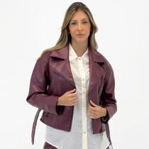 Jaqueta Malwee Biker em P.u com Cinto Feminina Jaqueta Malwee Biker em P.u com Cinto Feminina