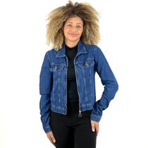 Jaqueta Malwee Jeans com Zíper Feminina