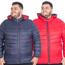 Jaqueta Masculina Bobojaco Plus Size Dupla Face Nylon Puffer