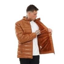 Jaqueta Masculina Bomber Couro Peluciada