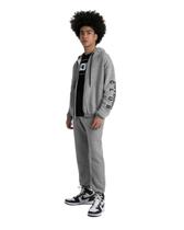 Jaqueta masculina box club moletom rajado flanelado cinza