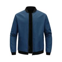 Jaqueta Masculina Casual de Cor Sólida - Primavera/Outono - Gola de Beisebol