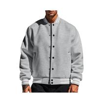 Jaqueta Masculina Casual Esportiva Estilo Piloto Americana Com Gola Alta E Botões Para