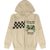 Jaqueta Masculina com Capuz Moletom Roupa Menino Juvenil Inverno Zíper