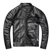 Jaqueta Masculina Couro Bovino Estilo Motoqueiro Biker