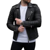 Jaqueta Masculina Couro Legítimo Speed Clássica Motoqueiro DUPLO ZÍPER