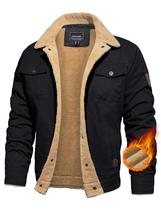 Jaqueta masculina CRYSULLY, casual, quente, à prova de vento, preta L