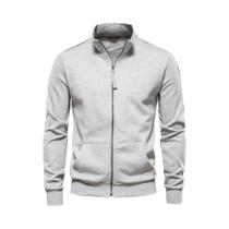 Jaqueta Masculina De Algodão Com Zíper, Casual, Esportiva, Tipo Cardigan AIOPESON Jaqueta Masculina De Algodão Com Zíper, Casual, Esportiva, Tipo Cardigan AIOPESON