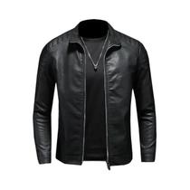 Jaqueta Masculina De Couro PU Para Motociclistas, Estilo Streetwear, Casual, Corta-Vento Para Outono