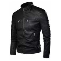 Jaqueta Masculina De Couro Slim Fit Casual Jaqueta Masculina De Couro Slim Fit Casual