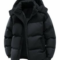 Jaqueta Masculina de Inverno com Capuz e Bolsos ElaShopp