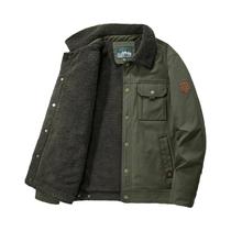 Jaqueta Masculina De Inverno Em Fleece Grossa E Quente À Prova De Vento Com Gola De Pelo Casual Para