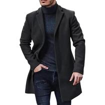 Jaqueta Masculina De Lã Cor Sólida Estilo Streetwear Casual Com Lapela De Botão Único Para Primavera