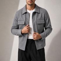 Jaqueta Masculina de Lã Premium Casual Inverno Elegante e Confortável Social Moda Elegante Estilo Eu
