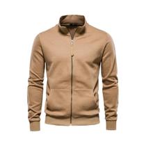Jaqueta Masculina De Mistura De Algodão Com Zíper, Casual, Esportiva, Tipo Cardigan AIOPESON