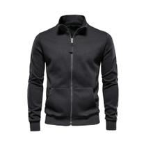 Jaqueta Masculina De Mistura De Algodão Com Zíper, Casual, Esportiva, Tipo Cardigan AIOPESON Jaqueta Masculina De Mistura De Algodão Com Zíper, Casual, Esportiva, Tipo Cardigan AIOPESON