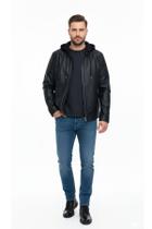 Jaqueta Masculina em material sintético com Capuz Plus Size Delkor