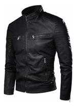 jaqueta Masculina Forrada Motoqueiro Inverno preta - B&B