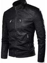 Jaqueta Masculina Forrada Motoqueiro Resistente (Preta) G Jaqueta Masculina Forrada Motoqueiro Resistente (Preta) G