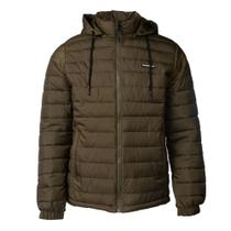 Jaqueta Masculina Gangster Puffer Capuz Removível Verde Militar